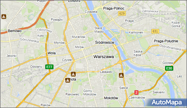 mapa Warszawy, Warszawa na mapie Targeo