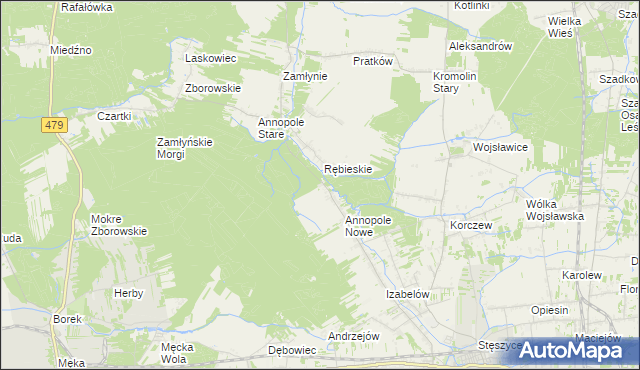 mapa Wiktorów gmina Zduńska Wola, Wiktorów gmina Zduńska Wola na mapie Targeo