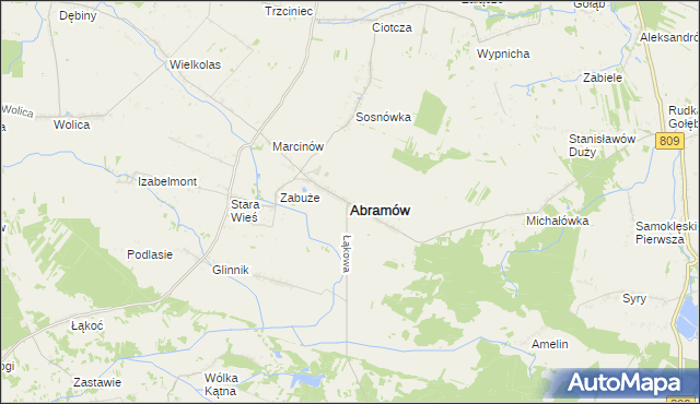 mapa Abramów powiat lubartowski, Abramów powiat lubartowski na mapie Targeo