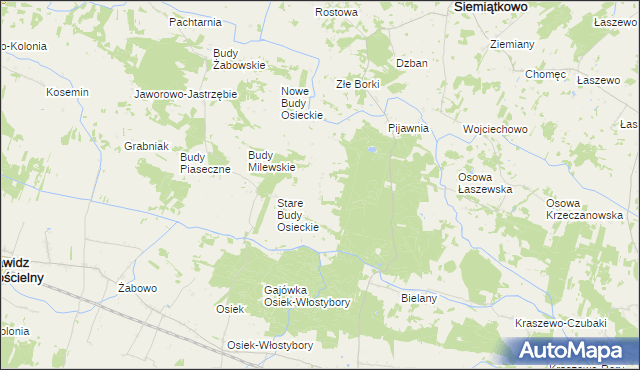 mapa Budy Koziebrodzkie, Budy Koziebrodzkie na mapie Targeo