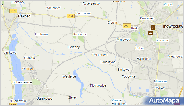 mapa Dziarnowo gmina Pakość, Dziarnowo gmina Pakość na mapie Targeo