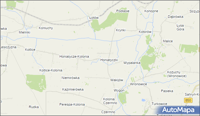 mapa Honiatyczki, Honiatyczki na mapie Targeo