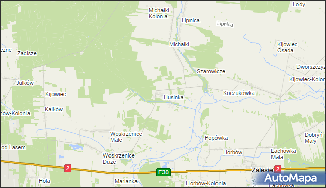 mapa Husinka, Husinka na mapie Targeo