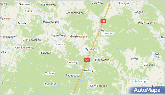 mapa Kąty-Miąski, Kąty-Miąski na mapie Targeo