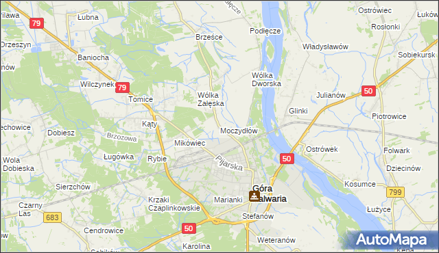 mapa Moczydłów, Moczydłów na mapie Targeo