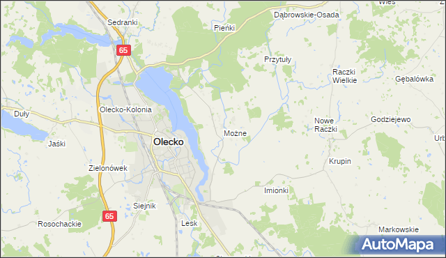 mapa Możne, Możne na mapie Targeo