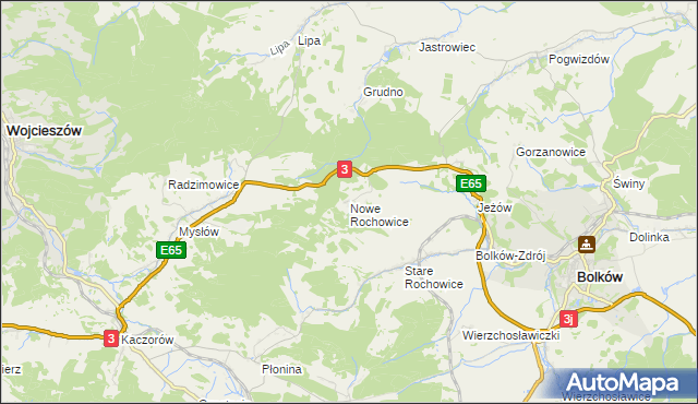 mapa Nowe Rochowice, Nowe Rochowice na mapie Targeo