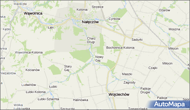 mapa Nowy Gaj gmina Wojciechów, Nowy Gaj gmina Wojciechów na mapie Targeo