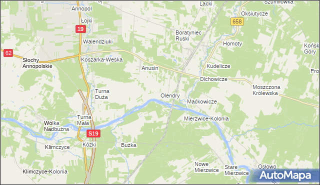mapa Olendry gmina Siemiatycze, Olendry gmina Siemiatycze na mapie Targeo