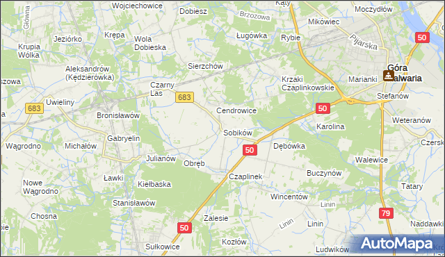 mapa Sobików, Sobików na mapie Targeo