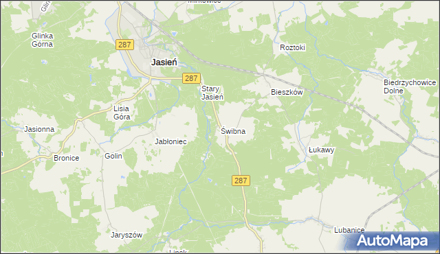 mapa Świbna, Świbna na mapie Targeo