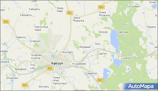 mapa Wopławki, Wopławki na mapie Targeo