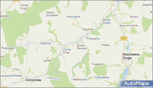 mapa Żuków Pierwszy, Żuków Pierwszy na mapie Targeo