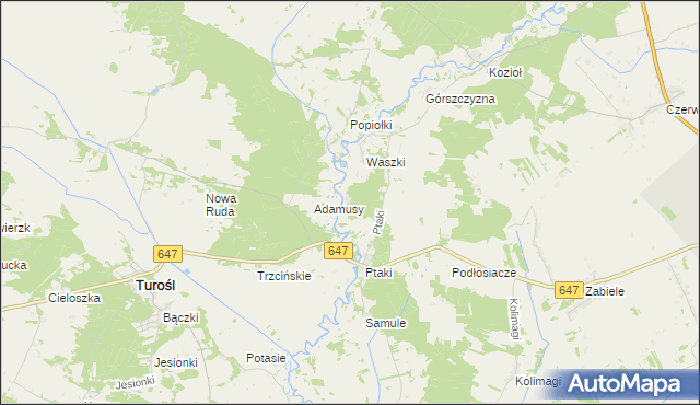 mapa Charubiny, Charubiny na mapie Targeo