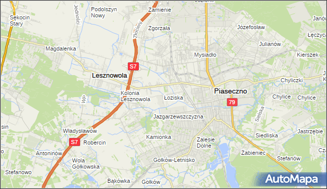 mapa Łoziska, Łoziska na mapie Targeo