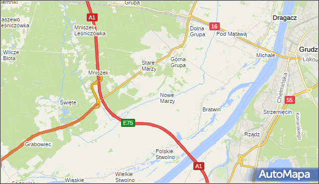 mapa Nowe Marzy, Nowe Marzy na mapie Targeo