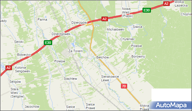 mapa Bełchów, Bełchów na mapie Targeo