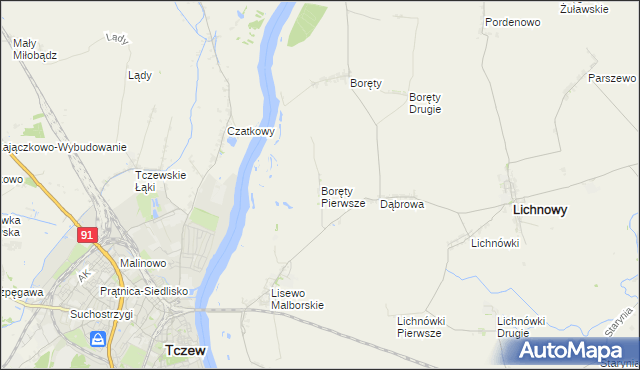 mapa Boręty Pierwsze, Boręty Pierwsze na mapie Targeo