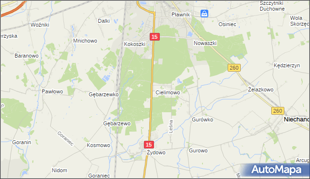 mapa Cielimowo, Cielimowo na mapie Targeo