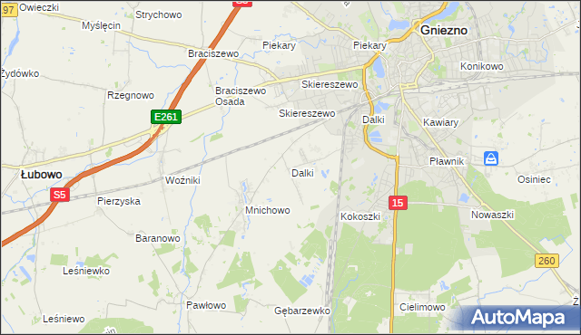 mapa Dalki, Dalki na mapie Targeo