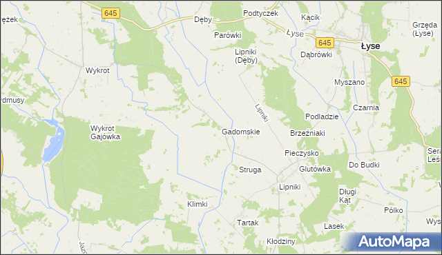 mapa Gadomskie, Gadomskie na mapie Targeo