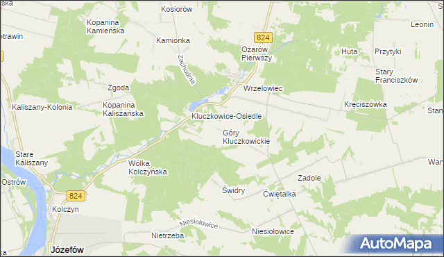 mapa Góry Kluczkowickie, Góry Kluczkowickie na mapie Targeo