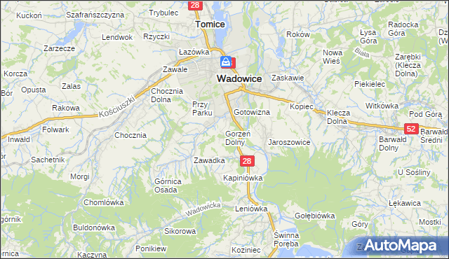 mapa Gorzeń Dolny, Gorzeń Dolny na mapie Targeo