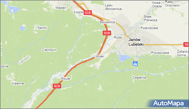 mapa Jonaki, Jonaki na mapie Targeo