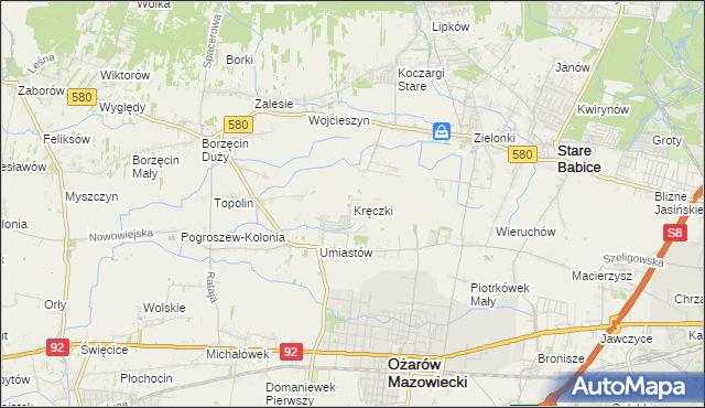 mapa Kręczki, Kręczki na mapie Targeo