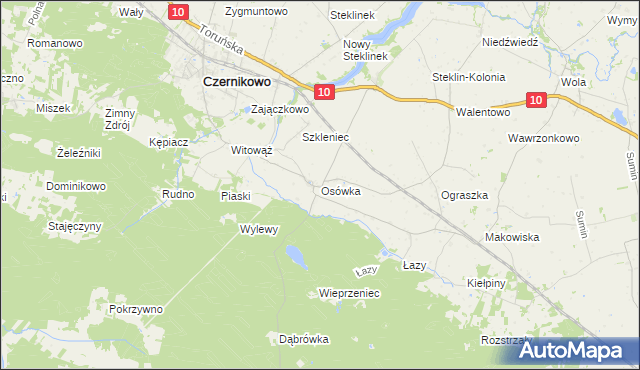 mapa Osówka gmina Czernikowo, Osówka gmina Czernikowo na mapie Targeo