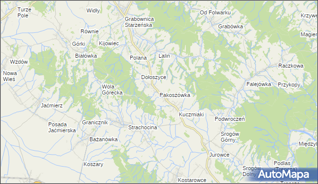 mapa Pakoszówka, Pakoszówka na mapie Targeo