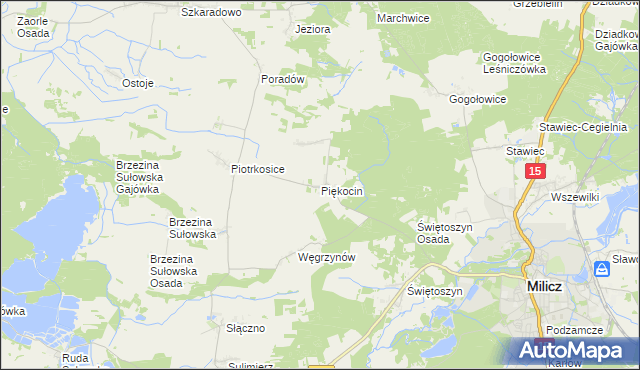 mapa Piękocin, Piękocin na mapie Targeo