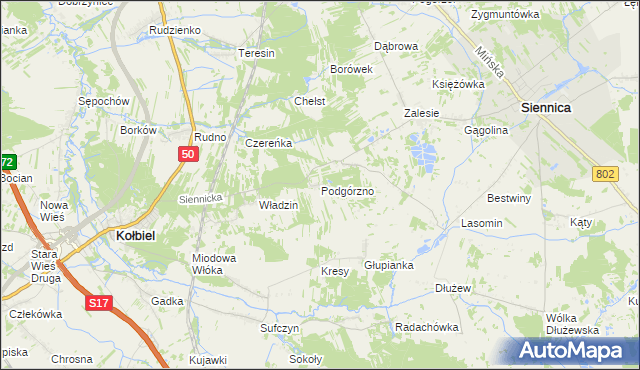 mapa Podgórzno, Podgórzno na mapie Targeo