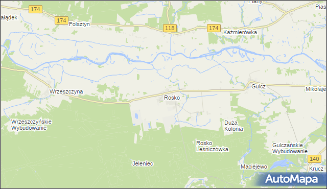 mapa Rosko, Rosko na mapie Targeo