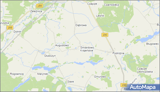 mapa Śmiardowo Krajeńskie, Śmiardowo Krajeńskie na mapie Targeo