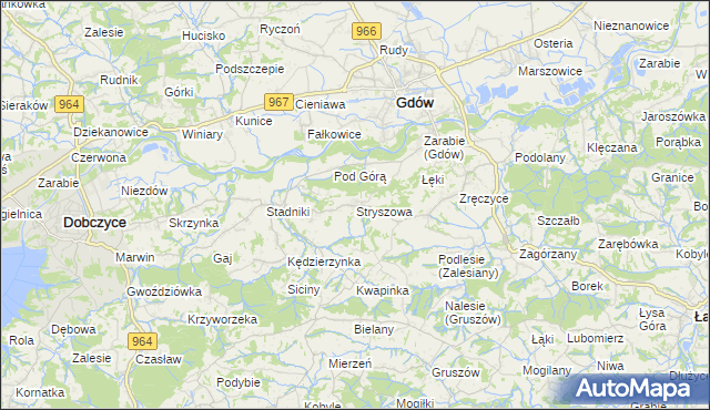 mapa Stryszowa, Stryszowa na mapie Targeo