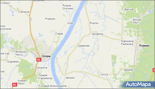 mapa Szałwinek, Szałwinek na mapie Targeo