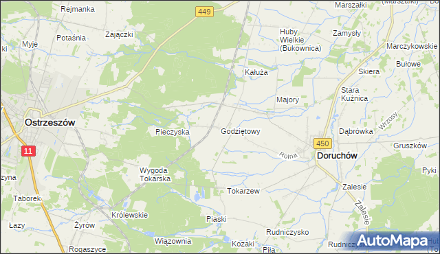 mapa Godziętowy, Godziętowy na mapie Targeo