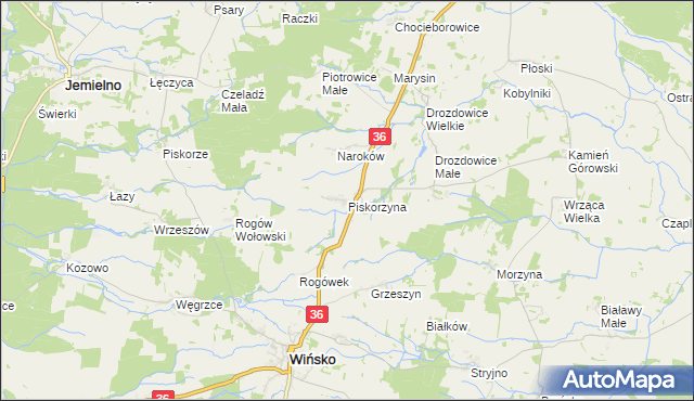 mapa Piskorzyna, Piskorzyna na mapie Targeo