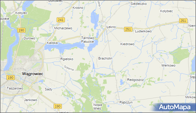 mapa Bracholin, Bracholin na mapie Targeo