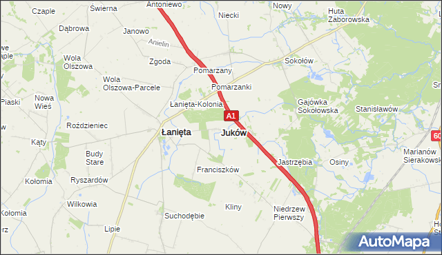 mapa Juków, Juków na mapie Targeo