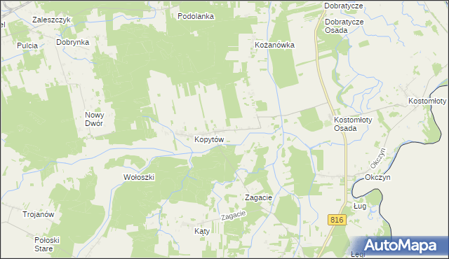 mapa Kopytów-Kolonia, Kopytów-Kolonia na mapie Targeo