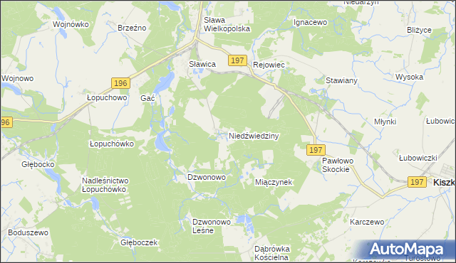 mapa Niedźwiedziny, Niedźwiedziny na mapie Targeo