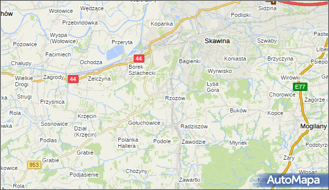 mapa Rzozów, Rzozów na mapie Targeo