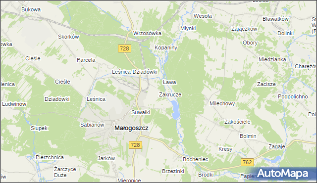 mapa Zakrucze, Zakrucze na mapie Targeo