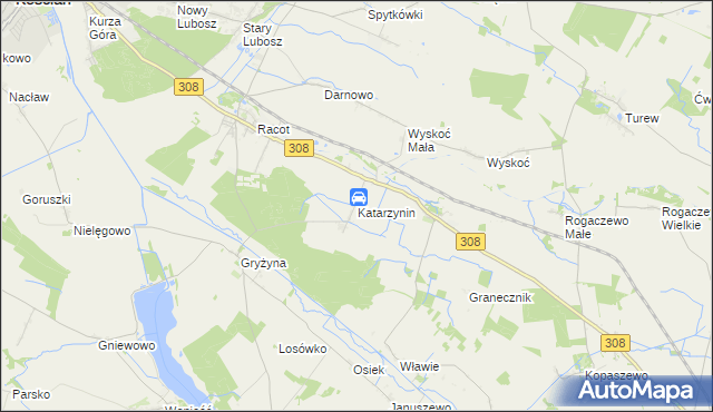 mapa Katarzynin, Katarzynin na mapie Targeo