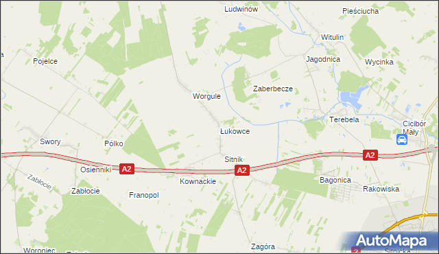 mapa Łukowce, Łukowce na mapie Targeo