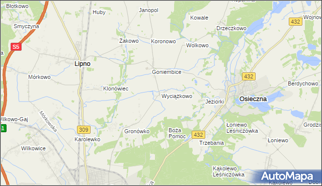 mapa Wyciążkowo, Wyciążkowo na mapie Targeo