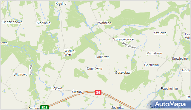 mapa Dochowo, Dochowo na mapie Targeo