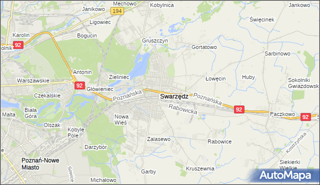 mapa Swarzędz, Swarzędz na mapie Targeo